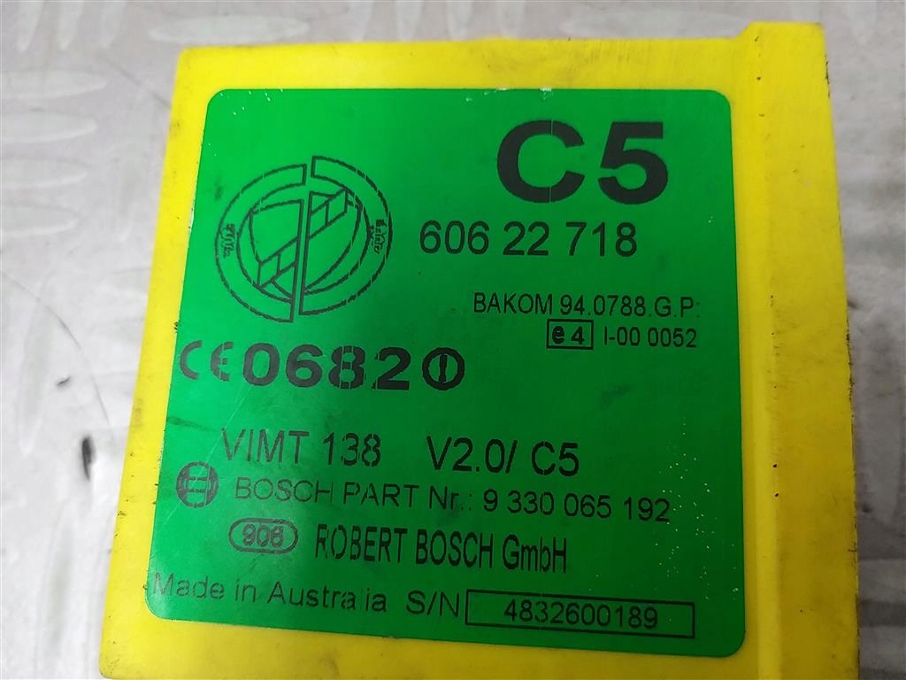 фото №2, Модуль иммобилайзер alfa romeo gtv 1994-2004 bosch 60622718 оригинал