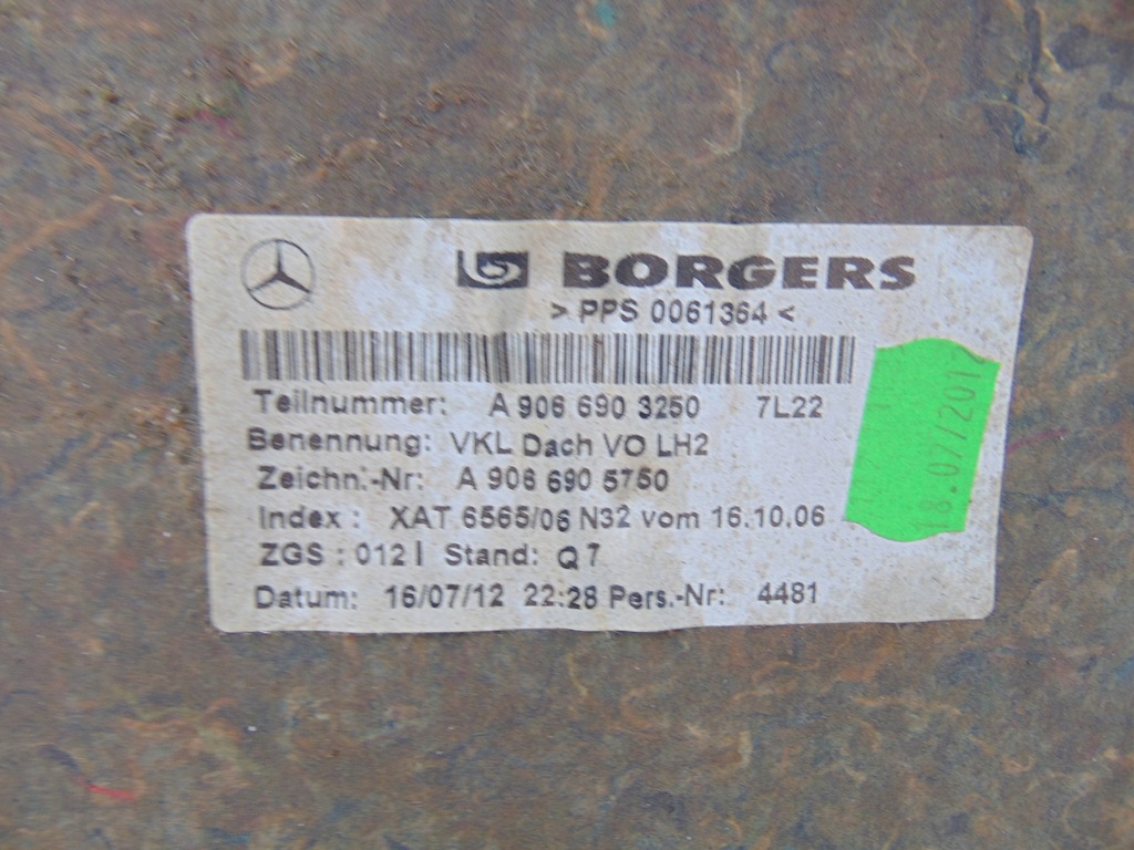 фото №8, Потолок потолок vw crafter sprinter a9066903250