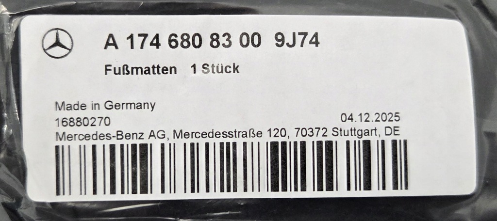 Коврики велюровые mercedes amg cla купе c174 a1746808300 9j74 с Разборки