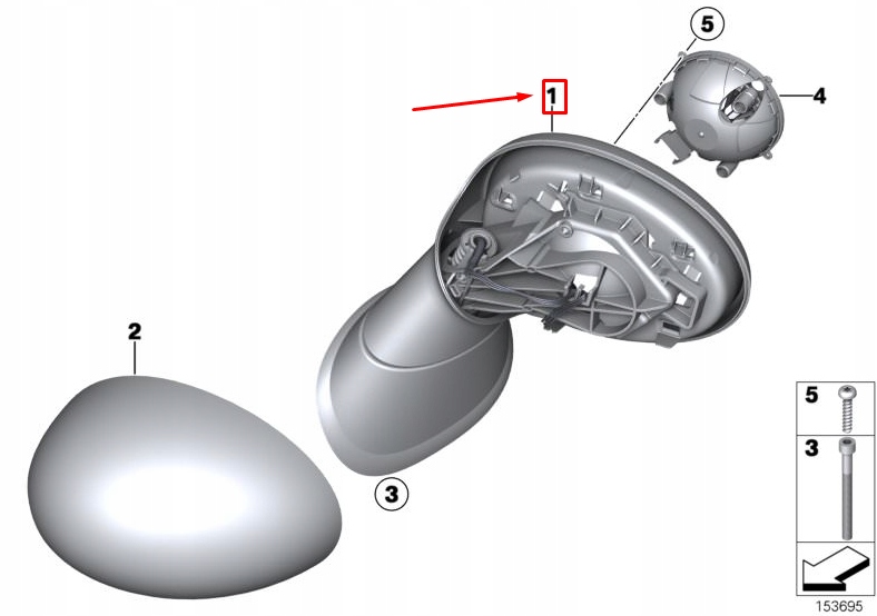 фото №1, Mini countryman r60 передняя часть правый wing mirror 51169805012 9805012