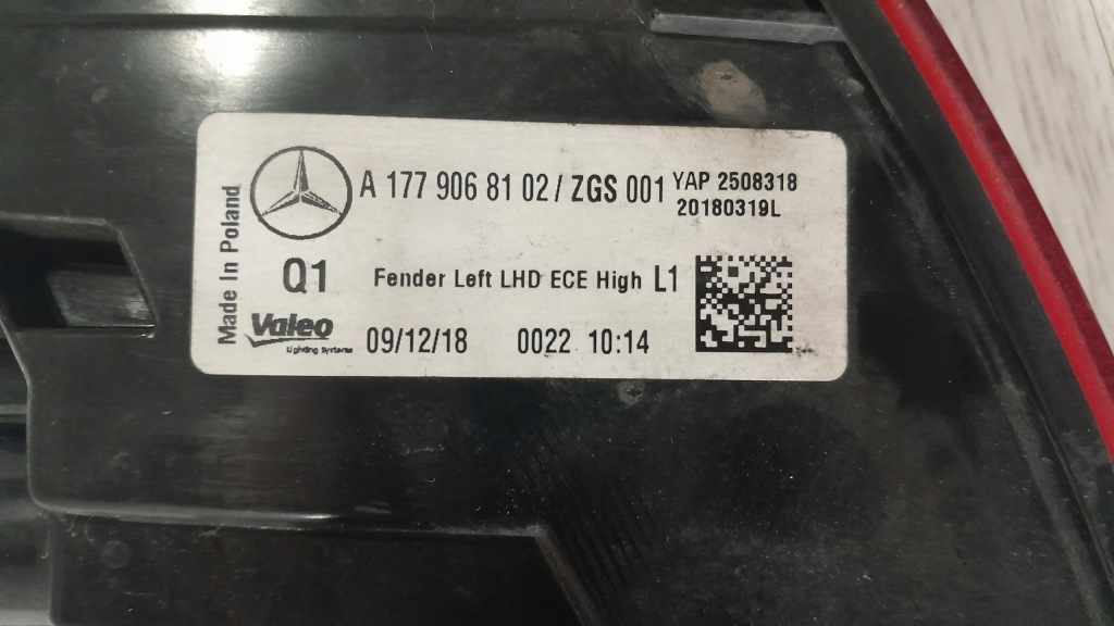 фото №5, Mercedes a klasa 177 w177 левая лампа задняя задняя led ładna
