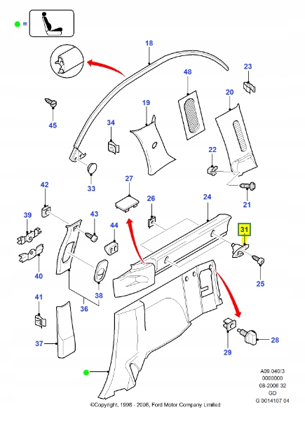 фото №7, Фіксатор, обшивка бік задня ford mondeo оригінальний номер 1067517