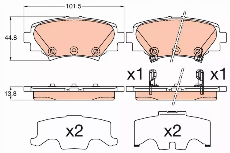 фото №13, Trw гальмівні диски+ гальмівні колодки задня mazda 3 bm 265mm