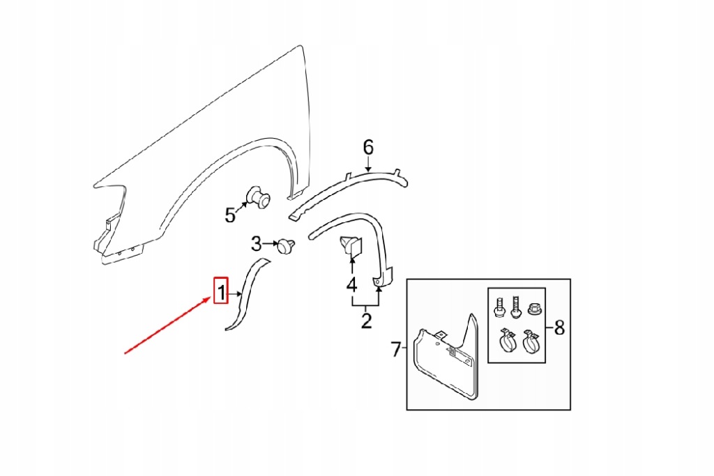 фото №11, Vw tiguan mk1 молдинг крыла передний правого r-line nowa оригинальная 5n