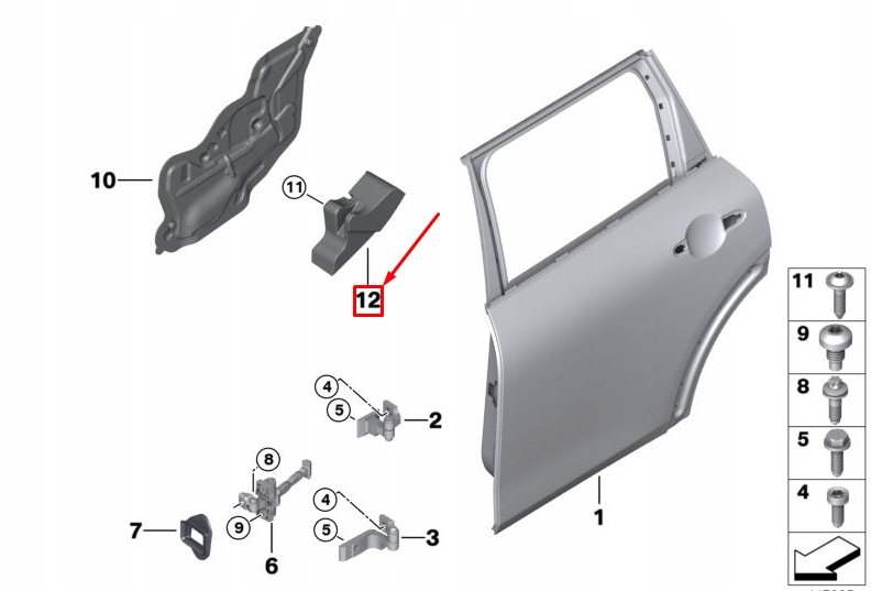 фото №1, Mini clubman f54 rear left door crash pad 7344229 51227344229