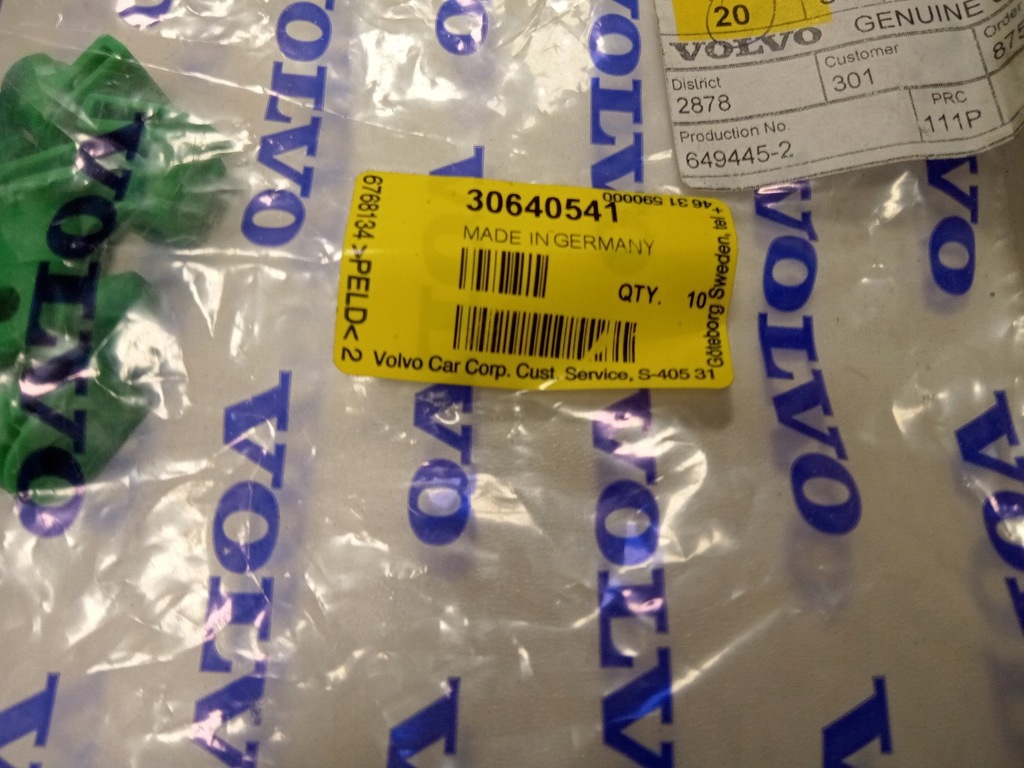 фото №7, Кліпса бампера volvo c30 c70 s60 s80 s90 v60 v90