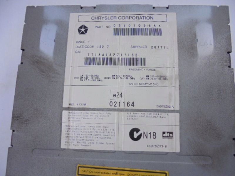 фото №2, Dodge avenger радіо cd mp3 05107096ak