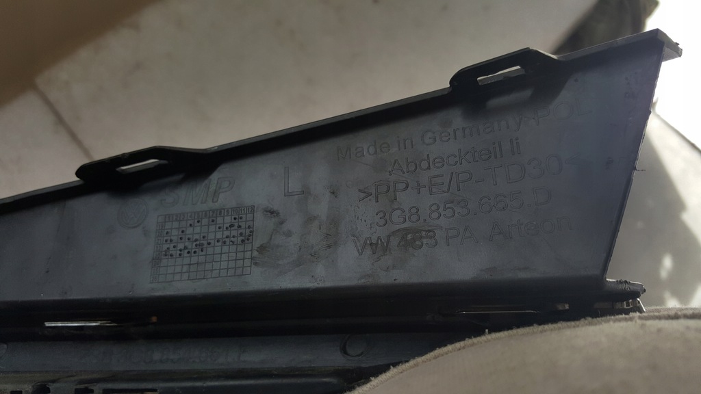 фото №10, Решётка молдинг бампера левый перед vw arteon lift 3g8853665d демонтаж