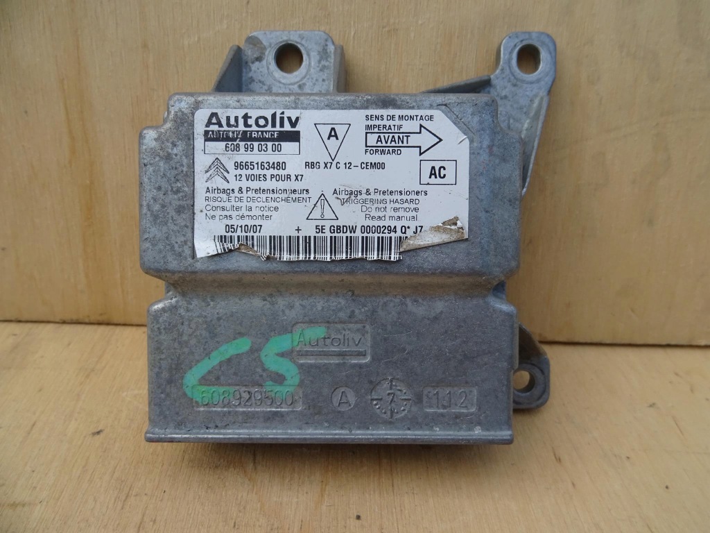 фото №1, Citroen c5 iii датчик подушек подушка безопасности 9665163480