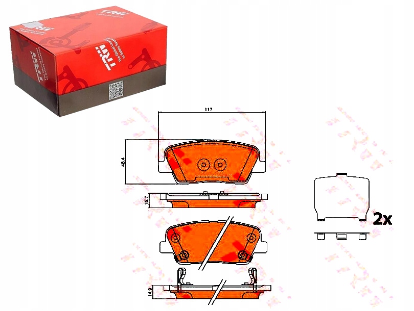 фото №1, Trw гальмівні колодки гальмівні hyundai задня genesis 2,0-3,8 v