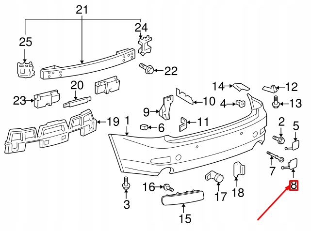 фото №7, Lexus is xe20 левая насадка фаркопа буксировочный бампера заднего 5216253906