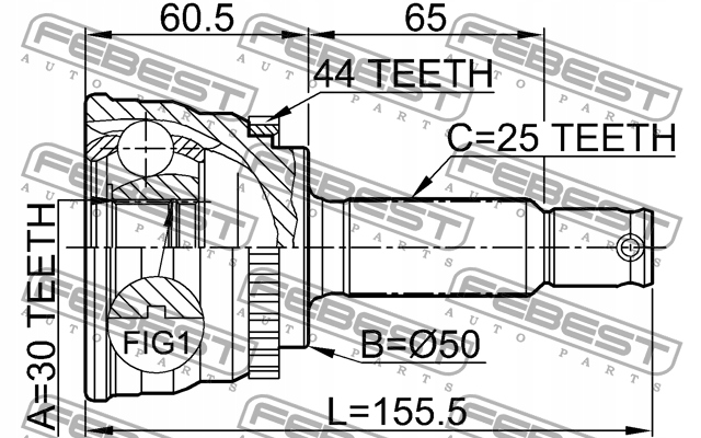 Febest шрус  комплект . Зі Шроту