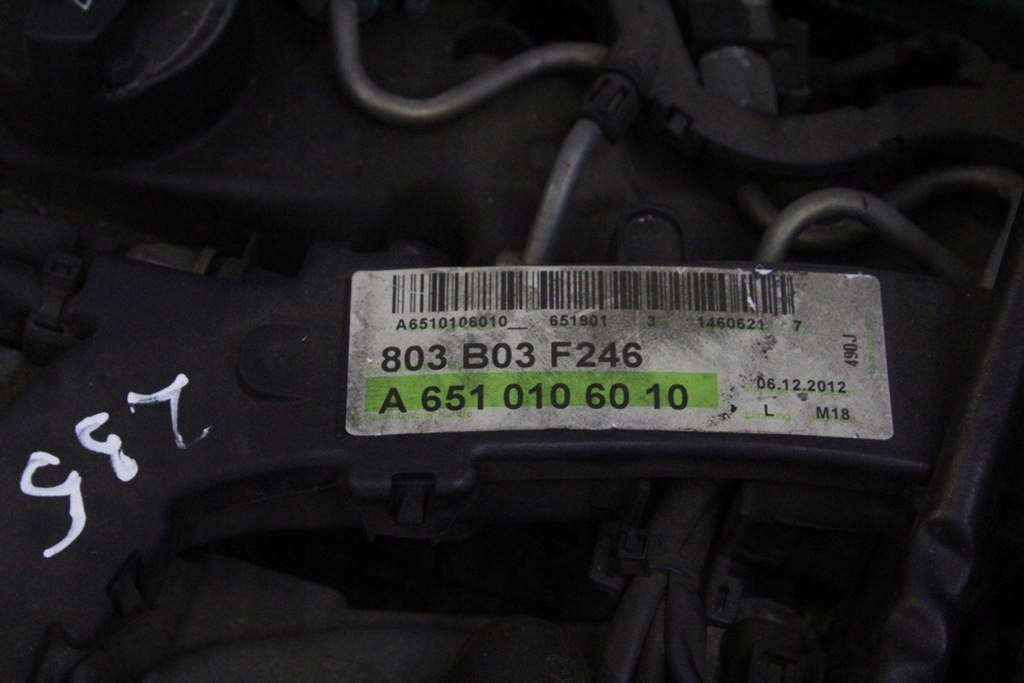 фото №14, Двигун mercedes-benz b w246, w242 651901 1.8l дизель 80kw 2013