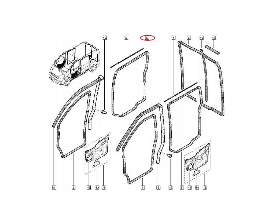 фото №3, Прокладка двері розсувних renault trafic vivaro 8200046751