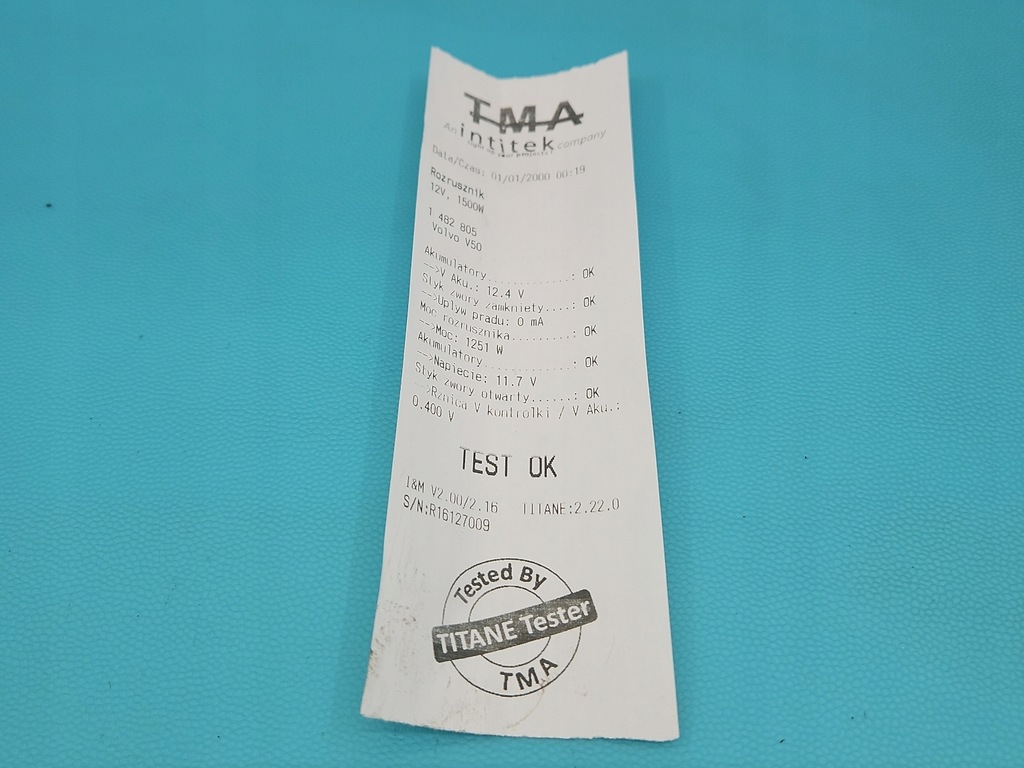 фото №6, Test стартер volvo v50 s40 ii 2.4 wiel 0001108402