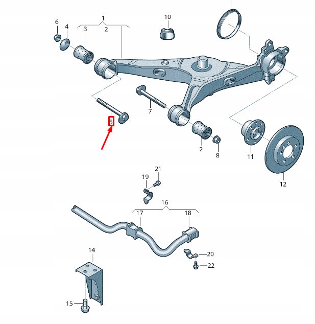 фото №2, Vw transporter vi t6 rear axle guide eccentric bolt wht007630