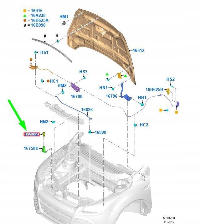 Перед kaptur бампер ford kuga c520 mk2 оригінальний 1758504 Зі Шроту