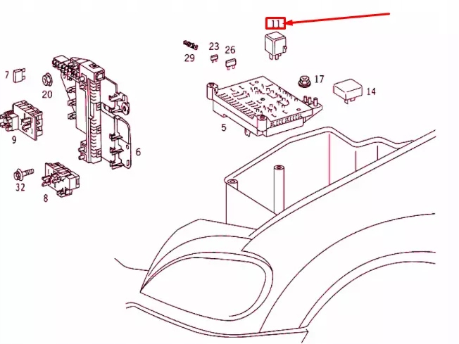 Купить Mercedes-benz ml w163 реле центрального замка a0009828123 oem