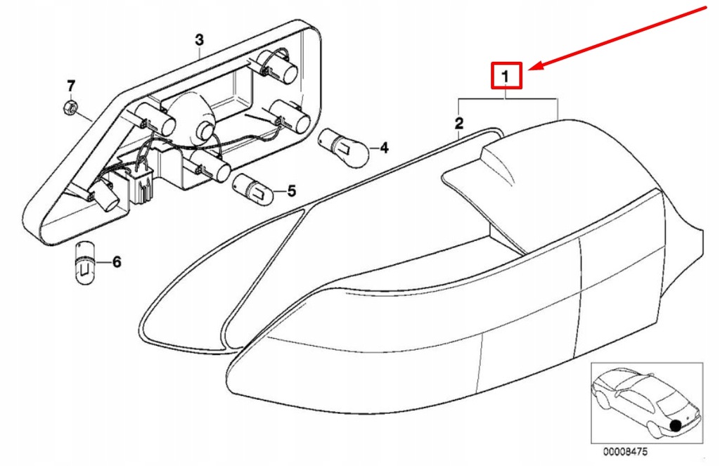 фото №7, Bmw z3 coupe e36 rear left задний фонарь 63218389713 8389713
