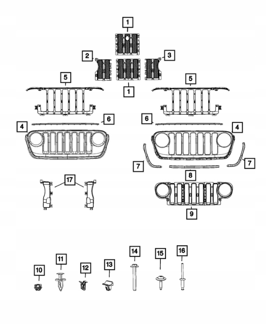 фото №5, Решітка радіатора решітка радіатора bez камери jeep wrangler jl gladiator jt 68316767ac