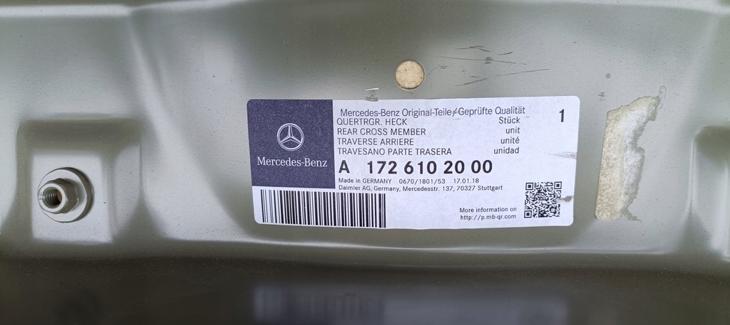 фото №9, Mercedes slk slc r172 w172 балка задняя усилитель