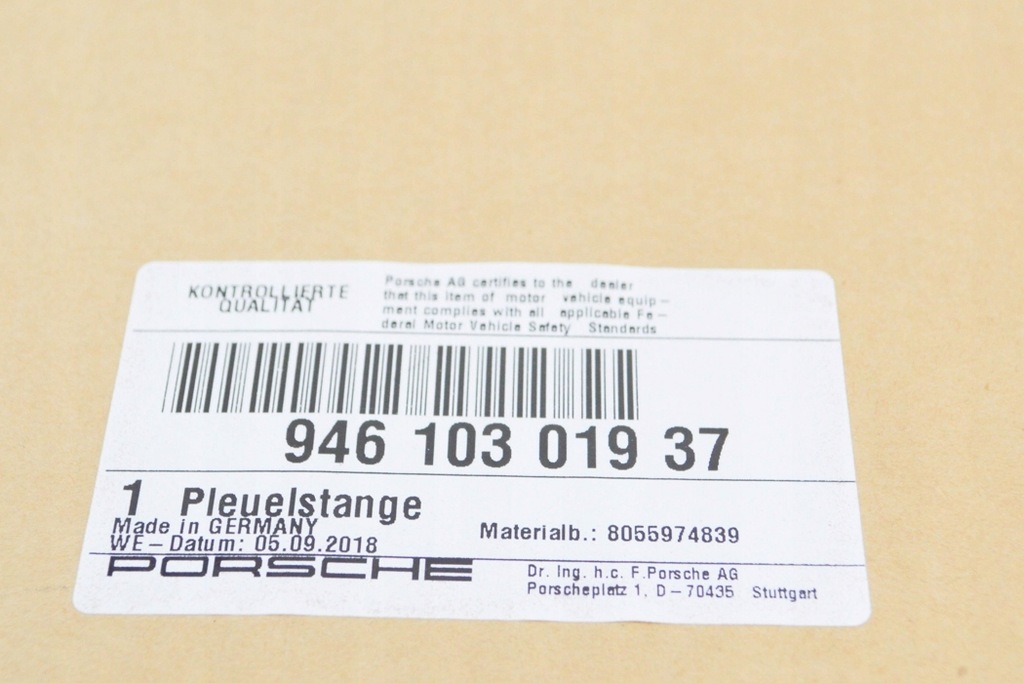 фото №7, Porsche macan 95b шатун двигуна 94610301937 новий оригінальний 946.103.019