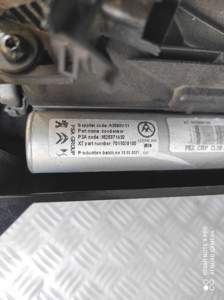 Peugeot 208 ii 1.5 blue hdi 1.2 turbo радіатор радіатор ремінь передній балка Оригінал