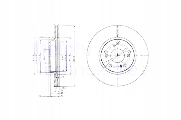 фото №1, Delphi гальмівні диски гальмівні 2szt. перед honda civic ix civic viii cr-v ii