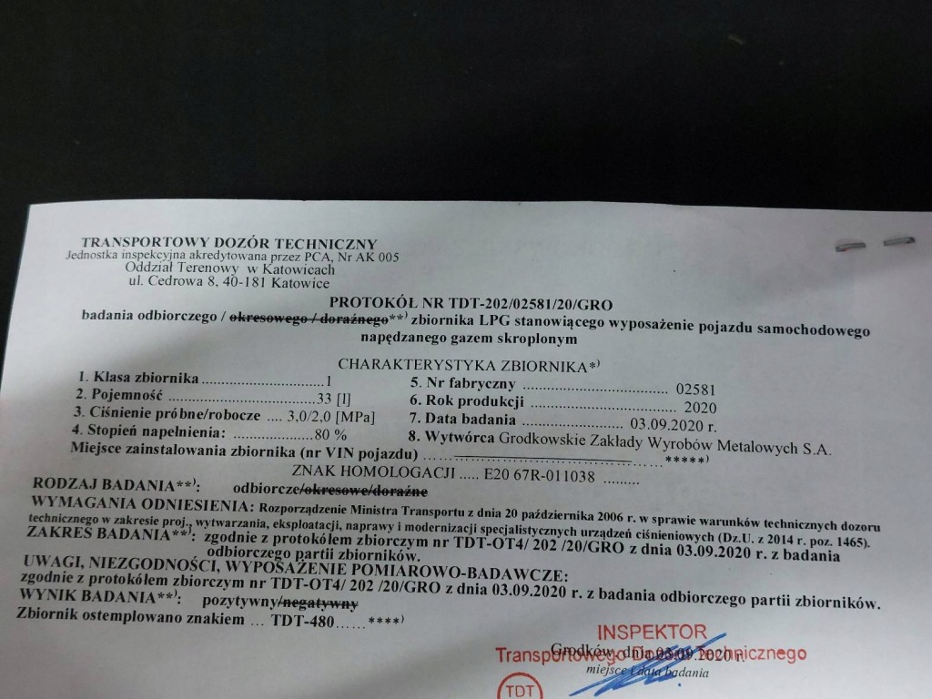 Балон газова lpg 33l 2030r w колесо папір + клапан Недорого