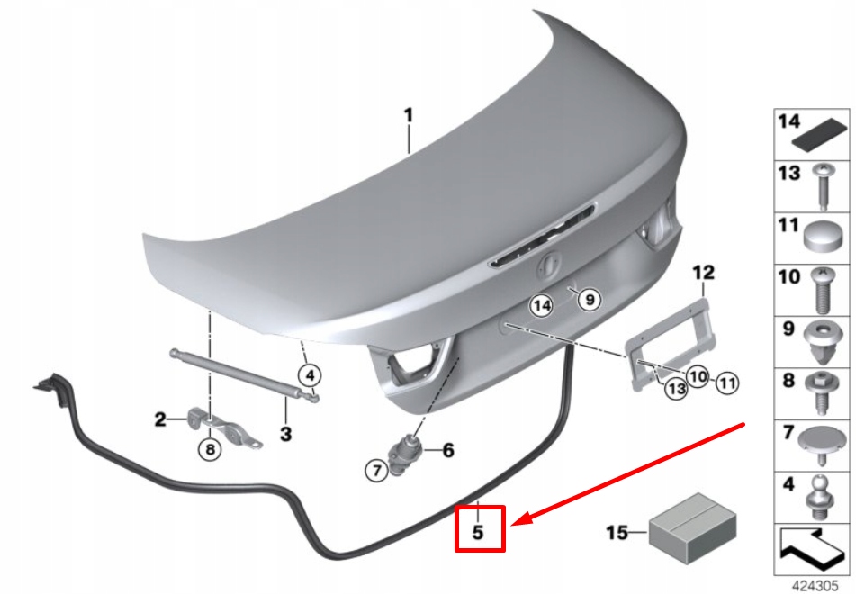 фото №10, Bmw 4 cabrio f33, f83 trunk lid gasket 7404466 51767404466