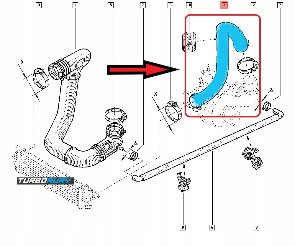 фото №7, Шланг труба turbo інтеркулер renault master ii 2.2 2.5 dci 8200140254
