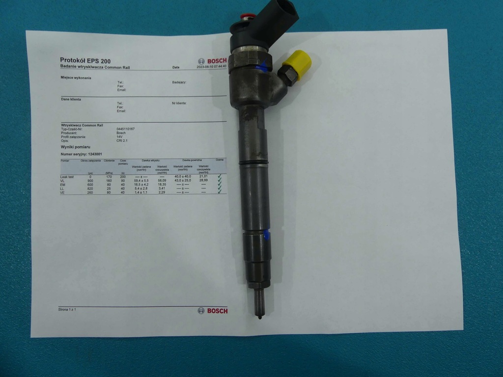 фото №1, Test форсунка mercedes w169 0445110167 2.0 cdi