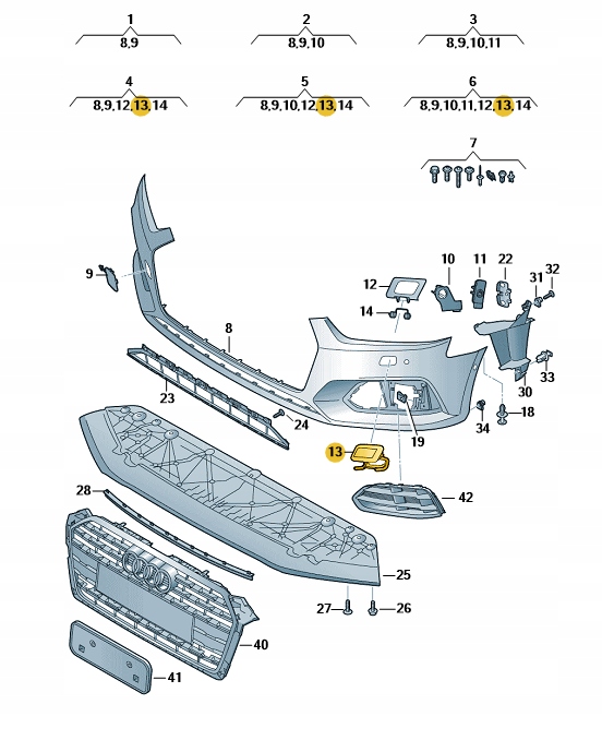 фото №1, Заглушка распылителя лампы левая audi a5 b9