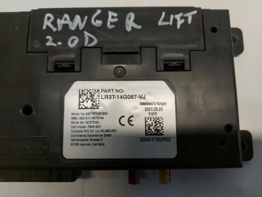 фото №2, Ford ranger iv lift модуль блок керування інтерфейс lr3t-14g087-vj