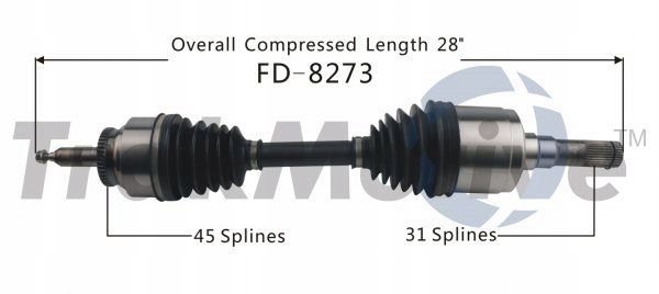 фото №1, Приводной вал перед левая 5.4 6.2 raptor ford f-150 10-14