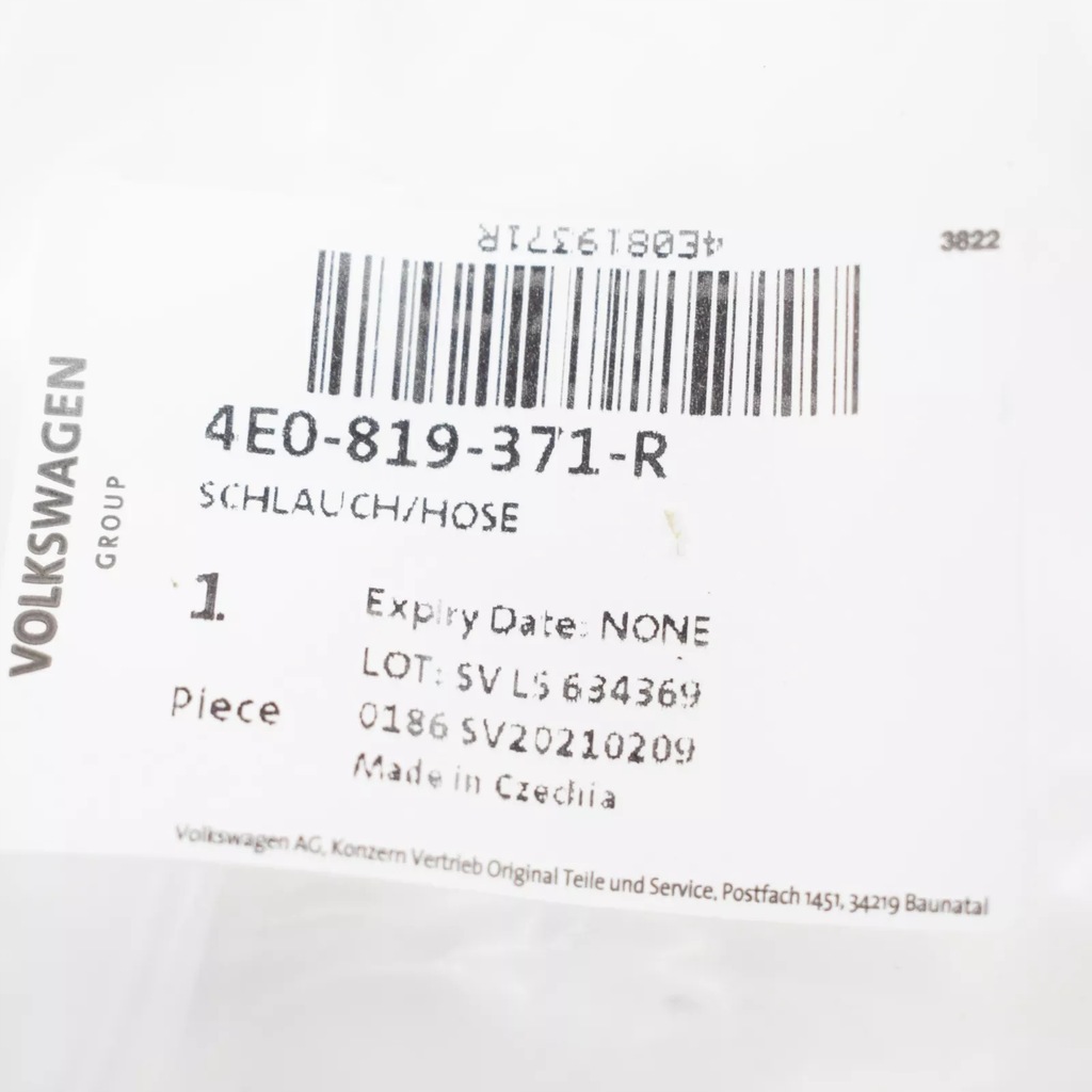 фото №7, Wąż отопления питающий audi a8 d3 4e0819371r