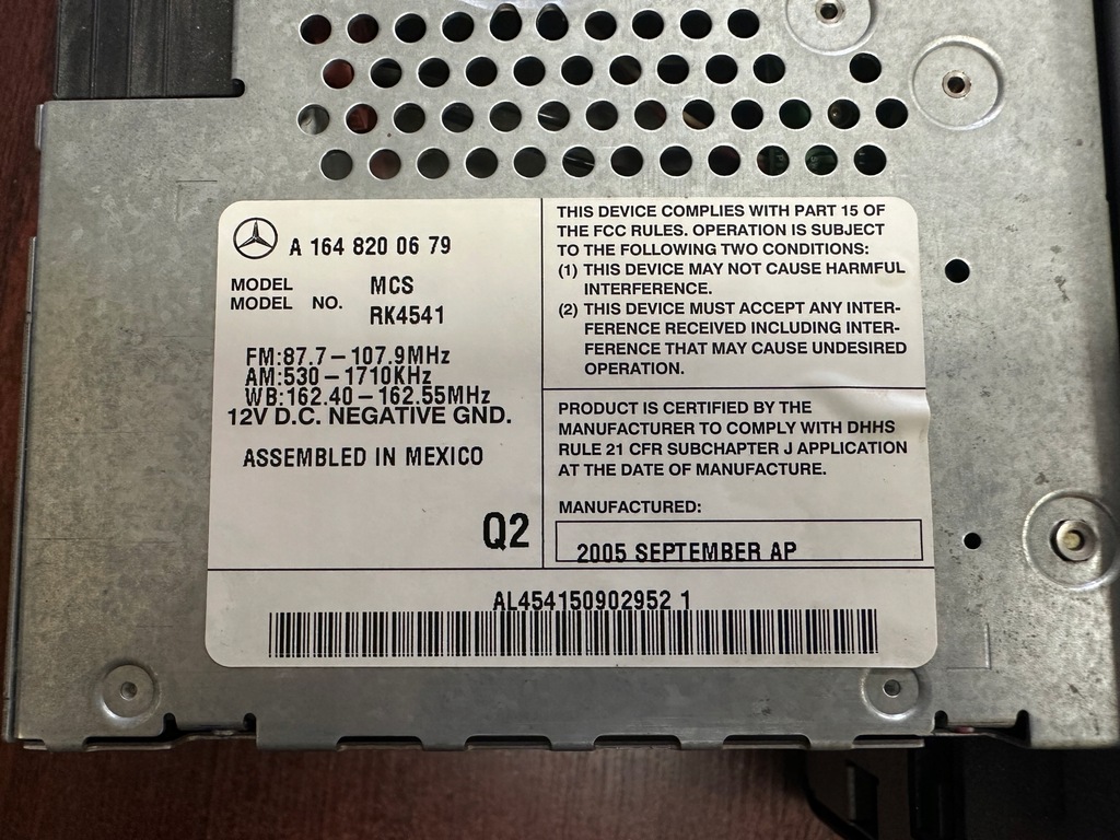 фото №9, Mercedes ml w164 gl x164 usa радіо навігація mcs rk4541 a1648200679