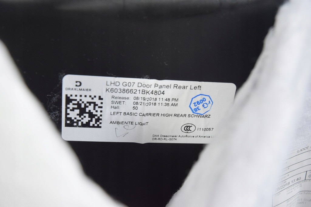 фото №10, Оббивка двері лівий задня обшивка двері bmw x7 g07 czarna