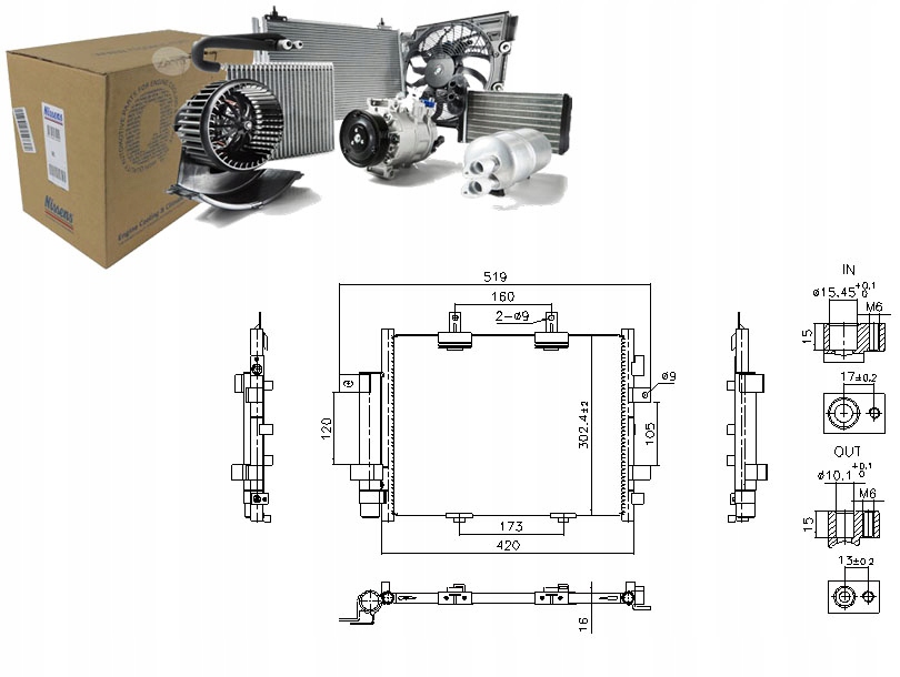 фото №1, Конденсатор кондиціонера dacia spring electric 10.20- nissens