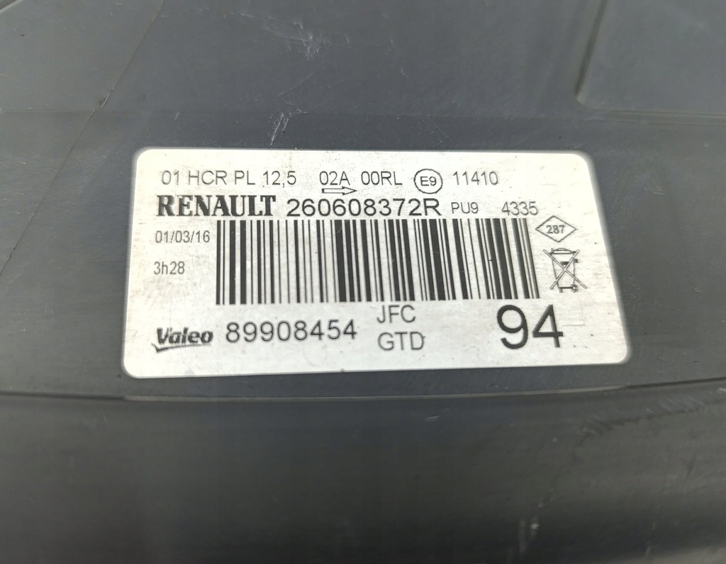 фото №8, Лампа левая передняя renault espace v 1.6 dci 260608372r