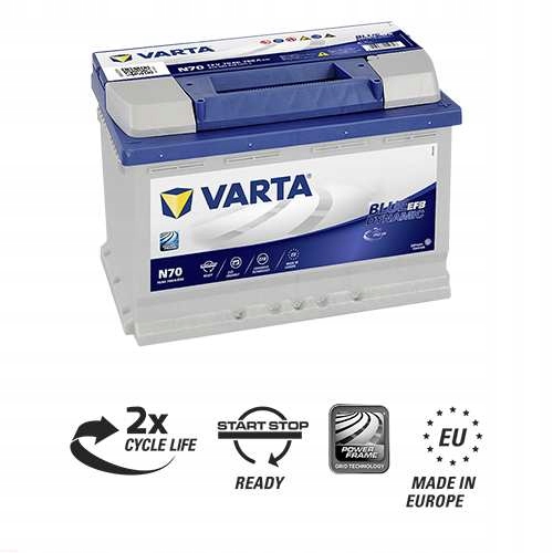 фото №1, Аккумулятор varta efb 70ah 650a n70 запуск стоп
