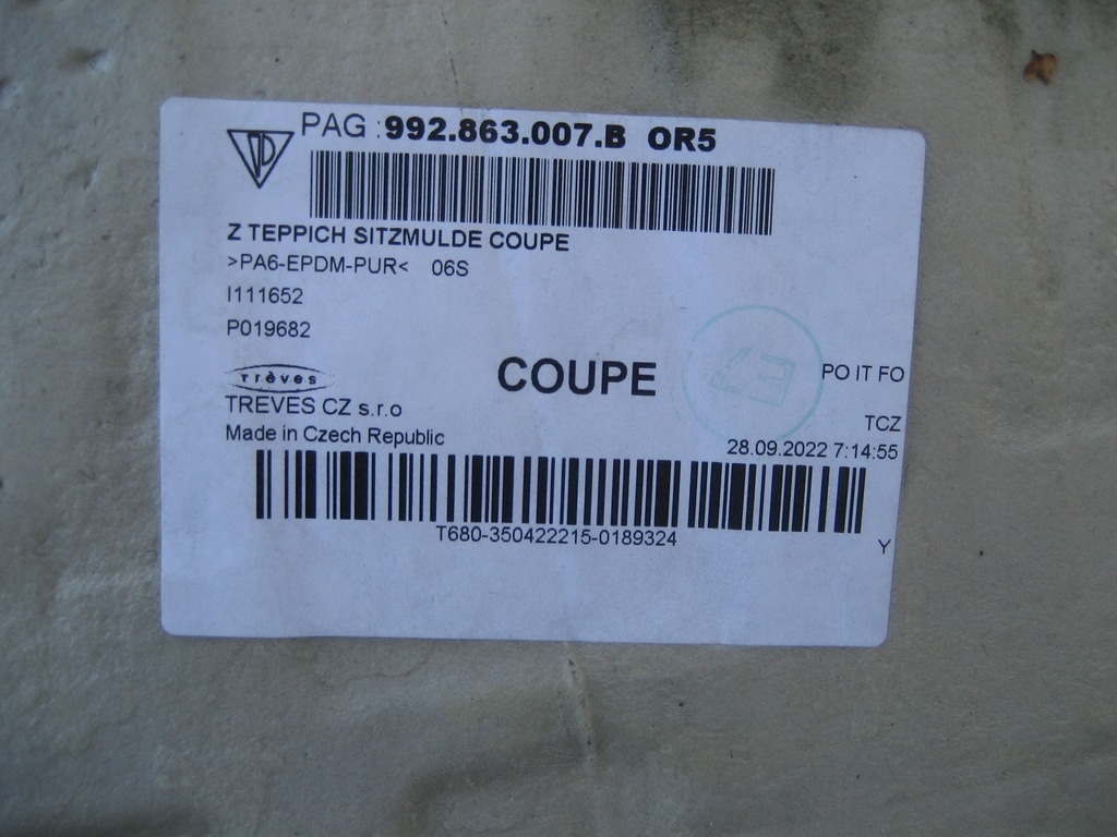 фото №5, Porsche 911 992 обшивка килимок захист задня 992863007b