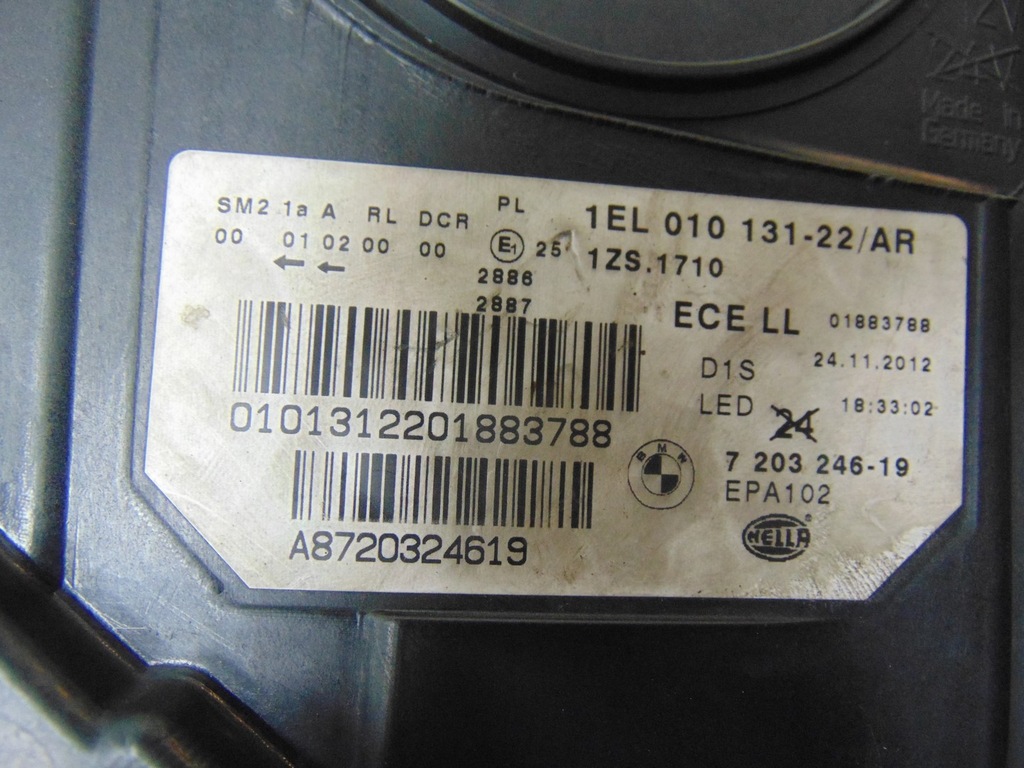 фото №15, Лампа права перед ксенон bmw f10 f11 7203246 europa