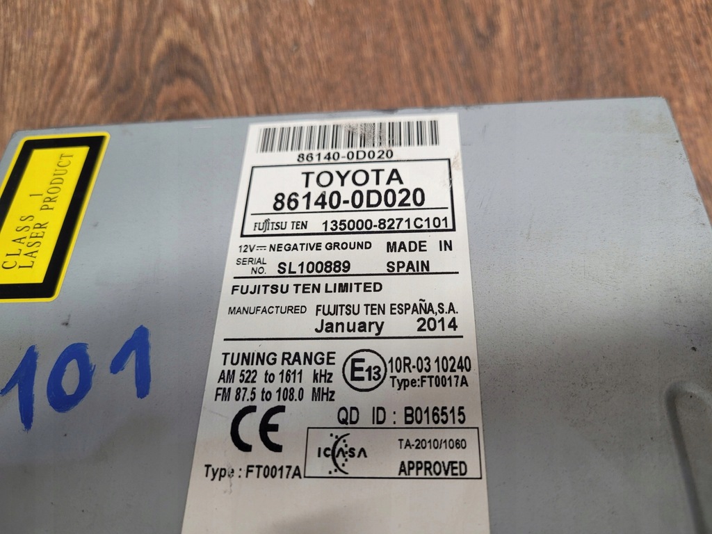 фото №8, Радіо toyota yaris iii 86140-0d020