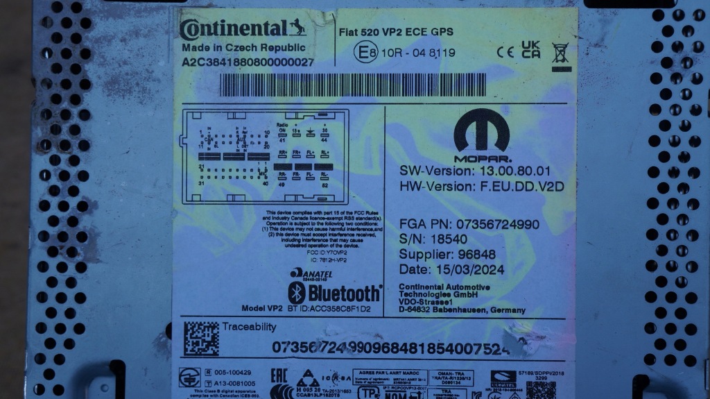 Fiat 500 520 jeep renegade gps радио навигация + kod 07356724990 Цена