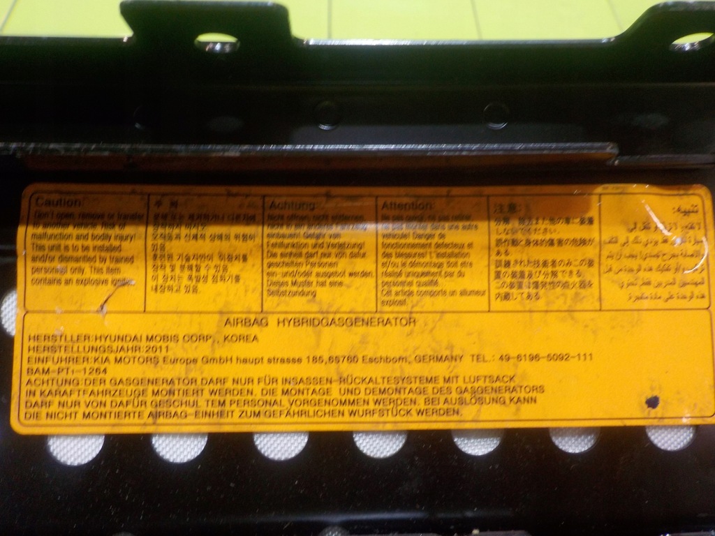 фото №7, Kia soul i 11r 5d подушка безопасности подушка пассажира 845302k900 2k84591020