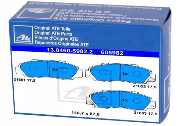 фото №1, Ate 13.0460-5982.2 набір гальмівних колодок гальмівних, гальма дискові