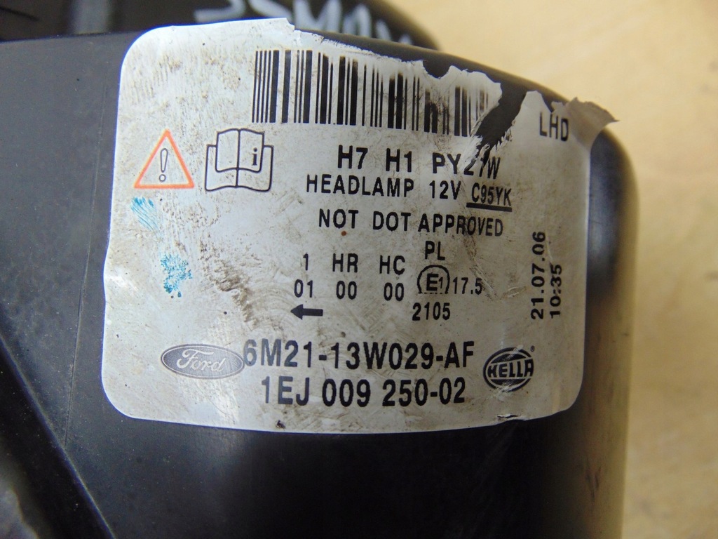 фото №16, Лампа правая перед ford s-max mk1 6m21-13w029-af