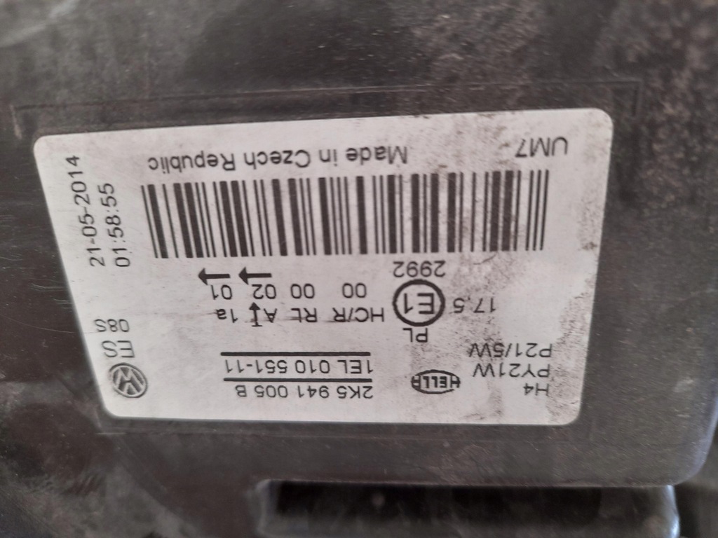 фото №3, Лампа левая vw caddy 2k5 10-15