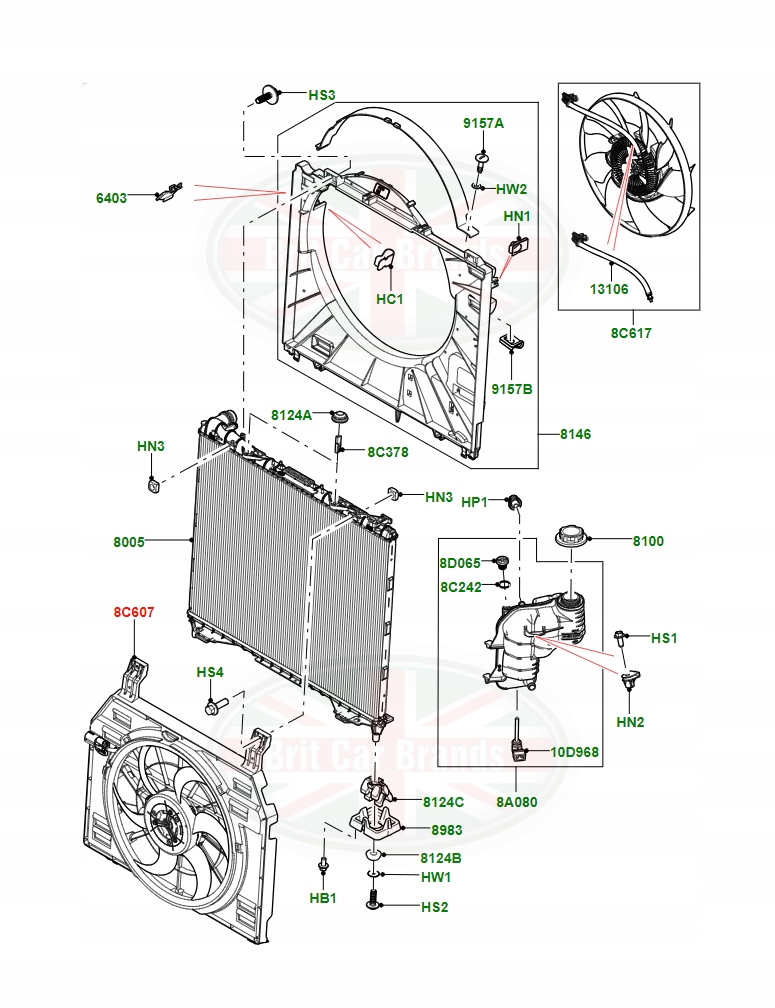 фото №3, Вентилятор радиатора land rover discovery defender range rover lr146883